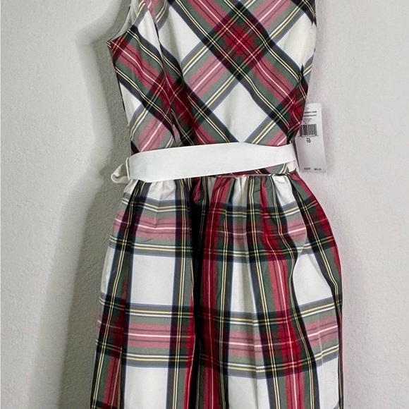 Polo by Ralph Lauren Red and White Formal Pleated Dress - Picture 1 of 12